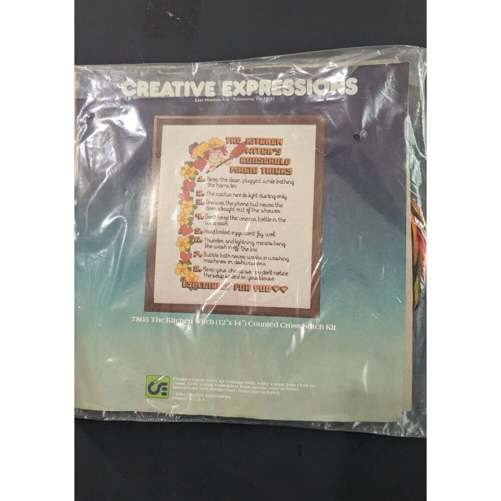 Creative Expressions 12"x14" Kitchen Witch Cross-Stitch Kit  Magically Delightfu